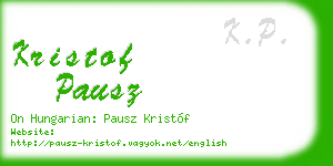 kristof pausz business card